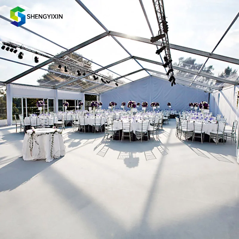 Manufacturer Custom Romantic Clear Church Big Shape Wedding Party Event Aluminum Frame Tent for 50-500 People