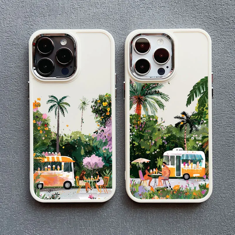 Coconut Tree Silicone Phone Case For iPhone 16 Pro Max 11 12 13 14 15 Pro Max X XR XS 7 8 15 Plus SE2 Summer Scenery Back Covers