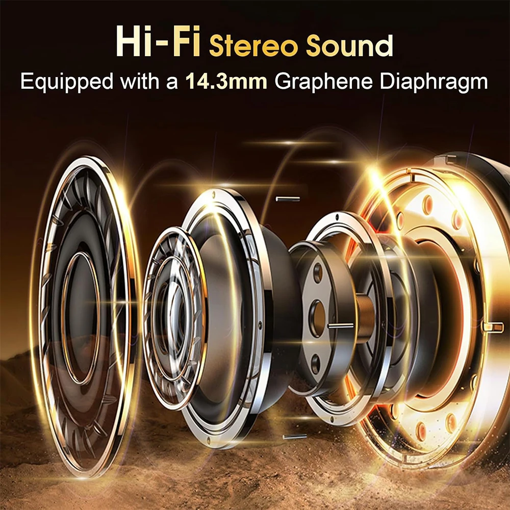 Ear Ganging Type Headset Waterproof HiFi Stereo Sound Blue Tooth Headphone Music Sports Earphone ENC Noise Cancelling Men Women