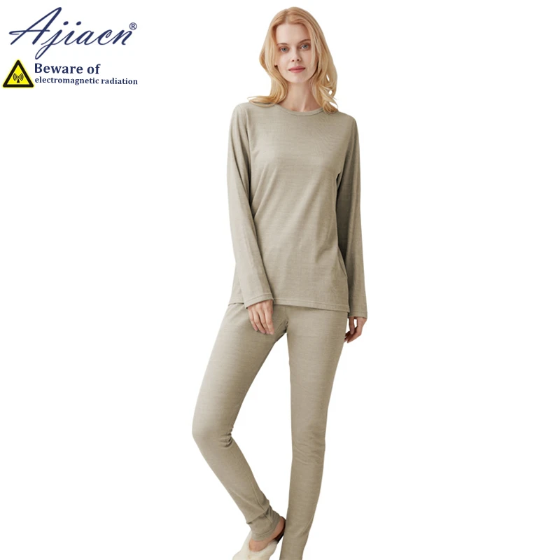 Genuine anti-radiation silver fiber knitted fabric women's long underwear Electromagnetic radiation shielding thermal underwear