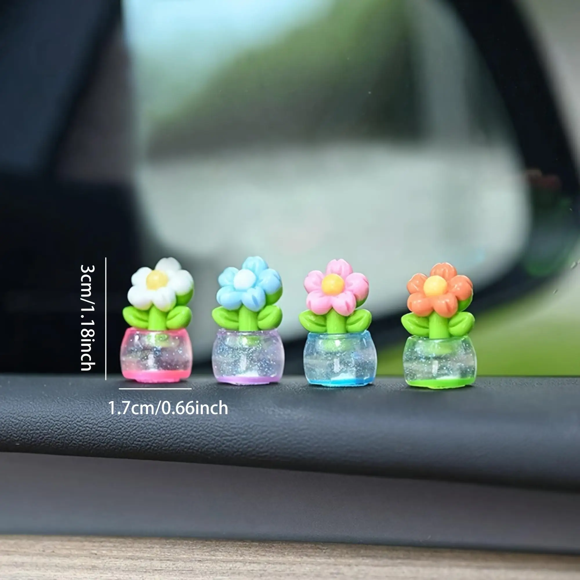 5-piece mini flowerpot car decoration set, perfect for car and office desk decoration, unique mini desktop decoration, ideal gif