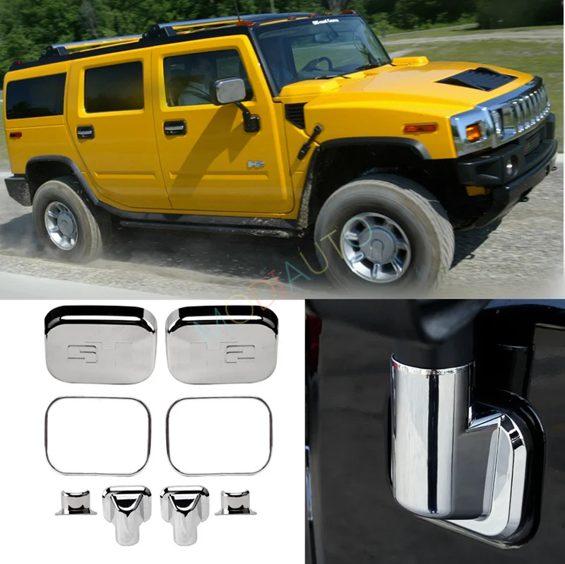 

For Hummer H2 2002 2003 2004 2005 Chrome ABS Side View Mirror Shell Protect Cover Trim