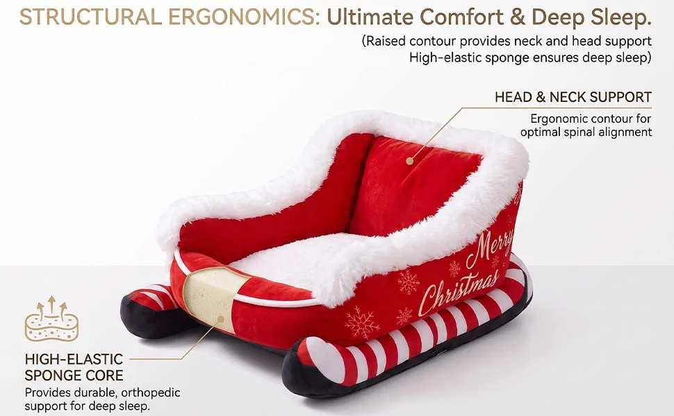 Christmas Dog Bed Sleigh