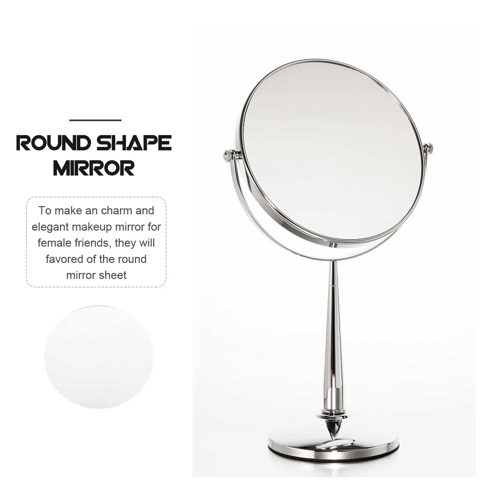 Espelho acrílico circular, fornecimento diy, design simples e generoso, textura clara, superfície lisa, resistente, não desbota, decoração de parede do dormitório