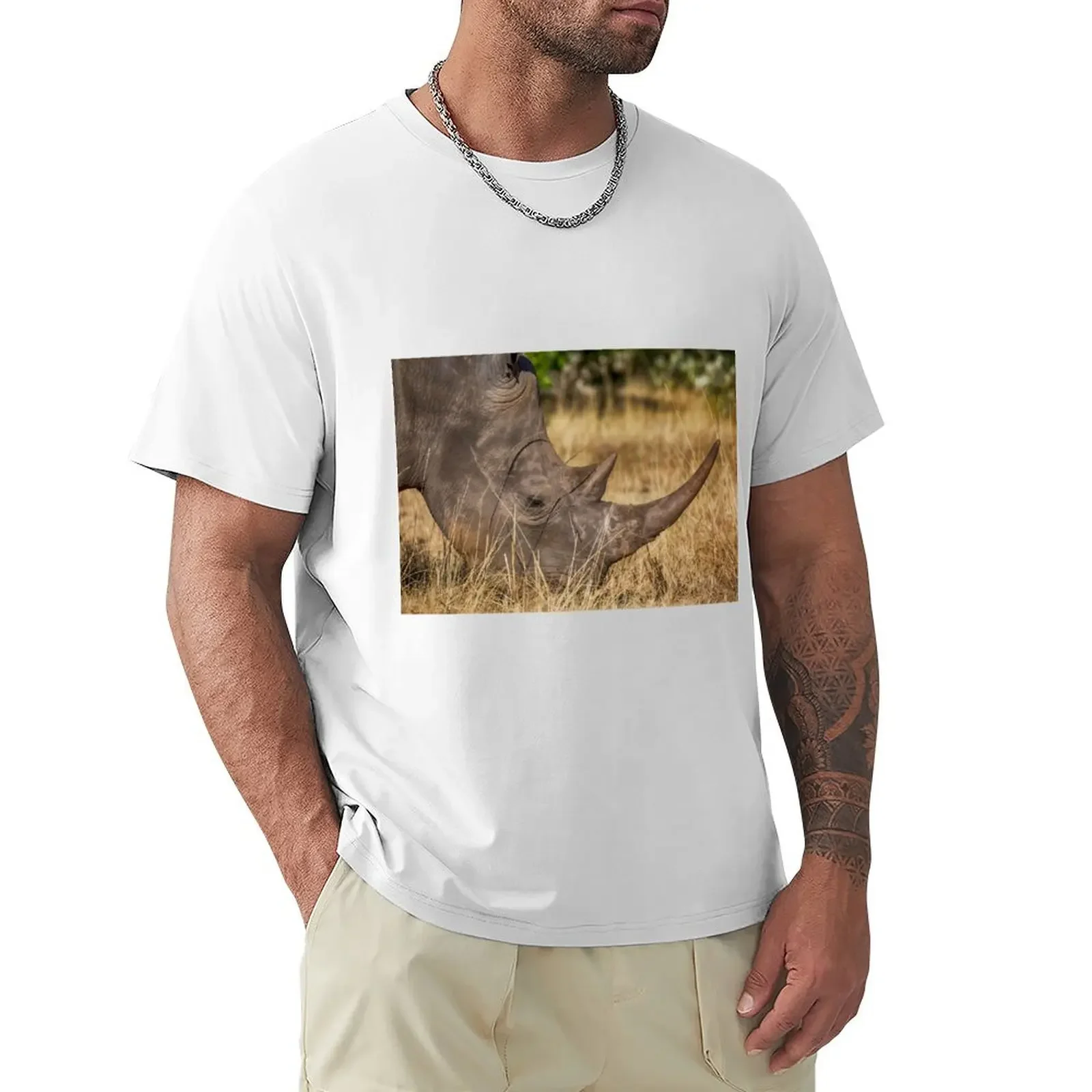 White Rhino Profile T-Shirt oversized graphic tee new edition vintage graphic tee oversized t shirt Men's t-shirt