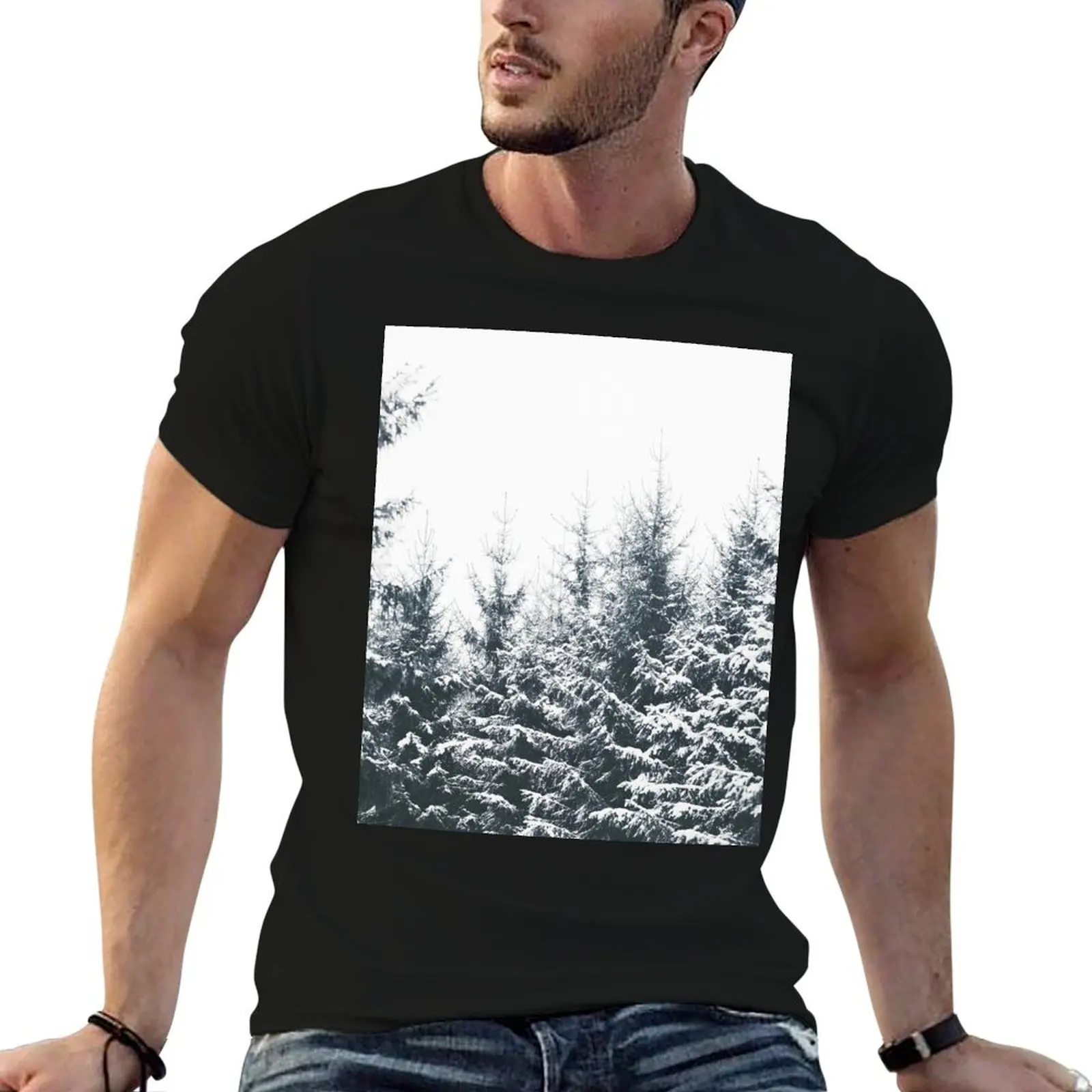 In Winter // Misty Moody Foggy Milky Woods Wonderland Forest With Cascadia Trees Covered In Snow T-Shirt