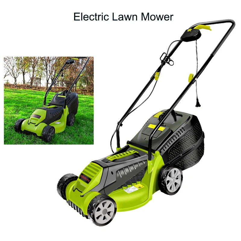 

220V Electric Lawn Mower Hand Push Grass Cutting Machine Multi-Function Lawn Mower 3 Gears 1600W