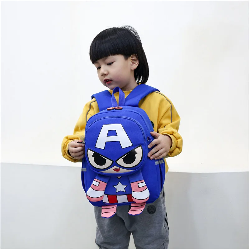 Disney Baby Backpack Kindergarten Schoolbag Boy Cartoon Super Hero Spiderman 3-6 Years Old Children Bookbag Kid Toy Storage Bag