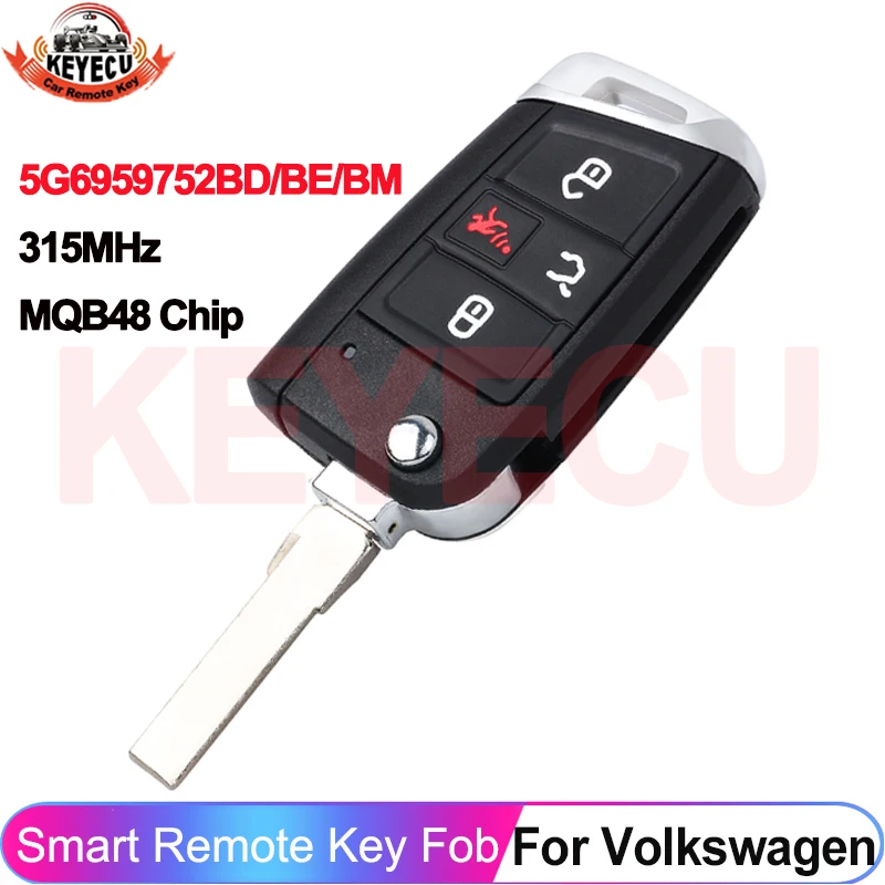

Чип KEYECU 5G6959752BD/BE/BM MQB48 для Volkswagen VW Golf GTI Jetta Tiguan 2018 2019 2020 2021 Smart Key 315 МГц, дистанционный брелок