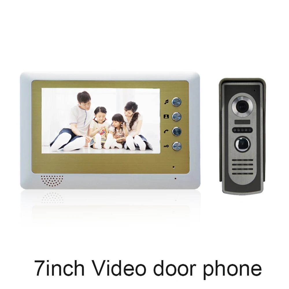 

1Set Video Door Phone 7" Intercom Door Bell For Visitor Talk Back Easy to Use Waterproof Camera HD Night Vision