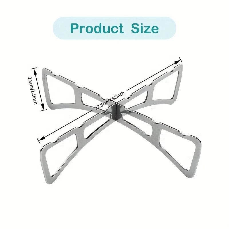 1Pc Stainless Steel Folding Steamer Rack Heat‑Resistant Easy‑Clean Steam Tray For Home Kitchen Outdoor Camping Cooking Accessory