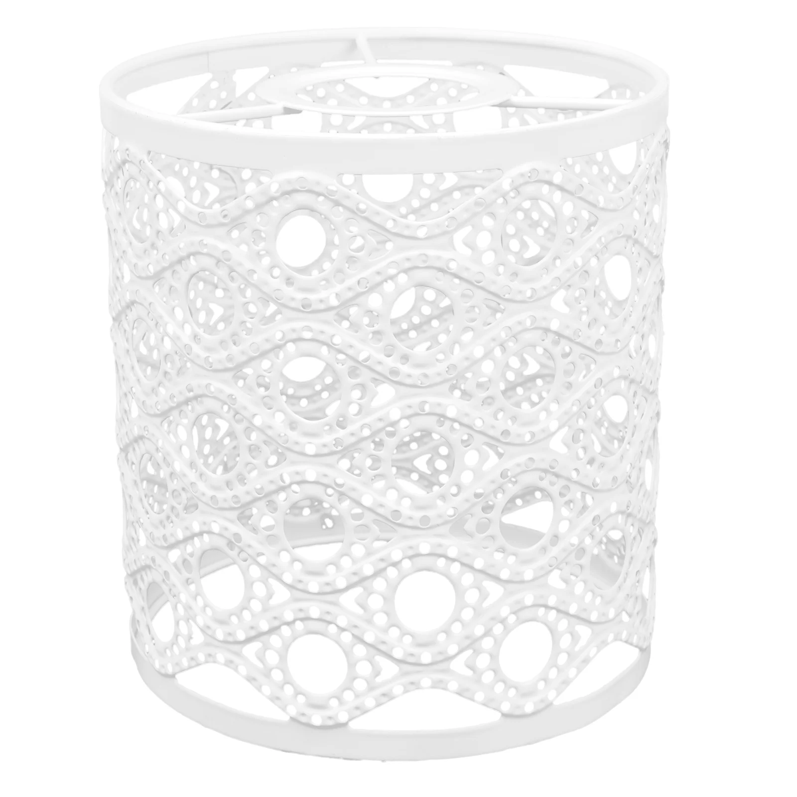 

White Lampshade Wrought Iron Chandeliers Cover E27 Light Mouth Hollow Table Craft Durable Decorative Bedroom Living Room