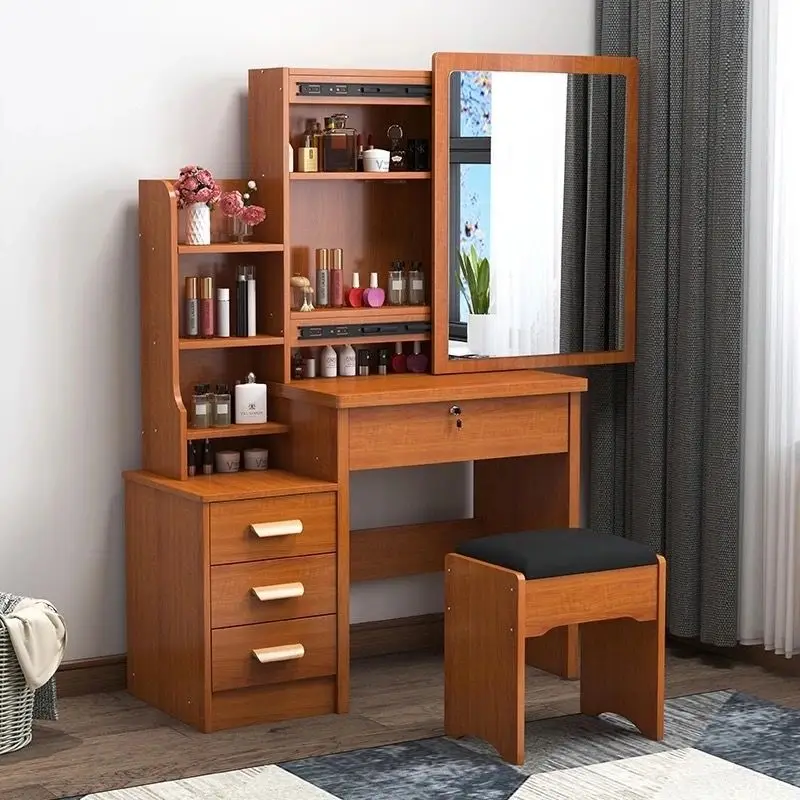 Dresser Bedroom Small Apartment with Lights Modern Simple Dressing Table Storage Integrated Cross-Border Makeup Table