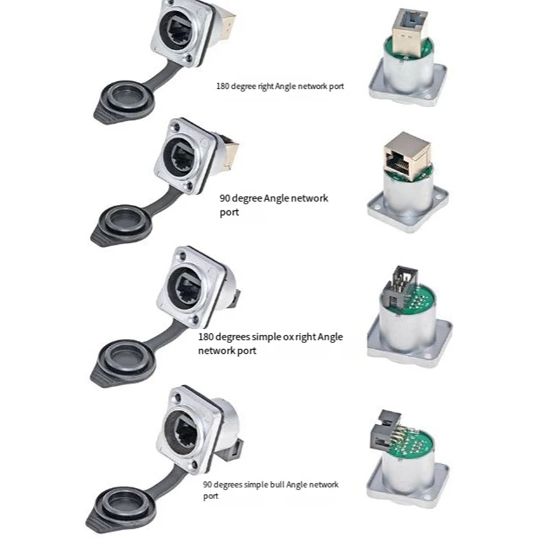 Waterproof Shielded With Pushbutton RJ45 Connector No Pushbutton RJ45 Holder Portable LED Display Signal Plug Socket, Durable A