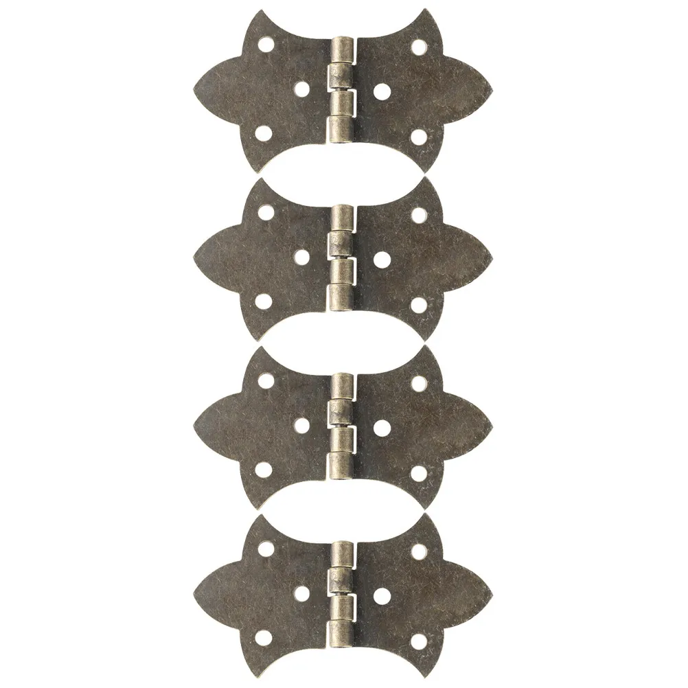 4Pcs Silent Smooth Heavy-Duty Small Metal Hinges for Jewelry Boxes Wooden Cabinets DIY Craft Projects Cabinet Door Replacement