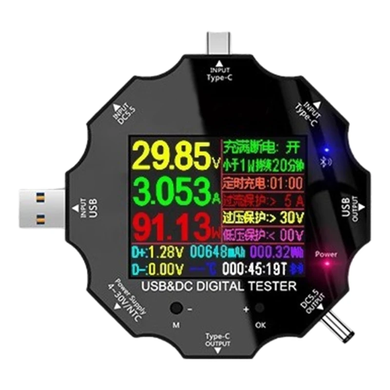 UD18 USB C Power Meter Digital Multimeter for Accurate Current Readings