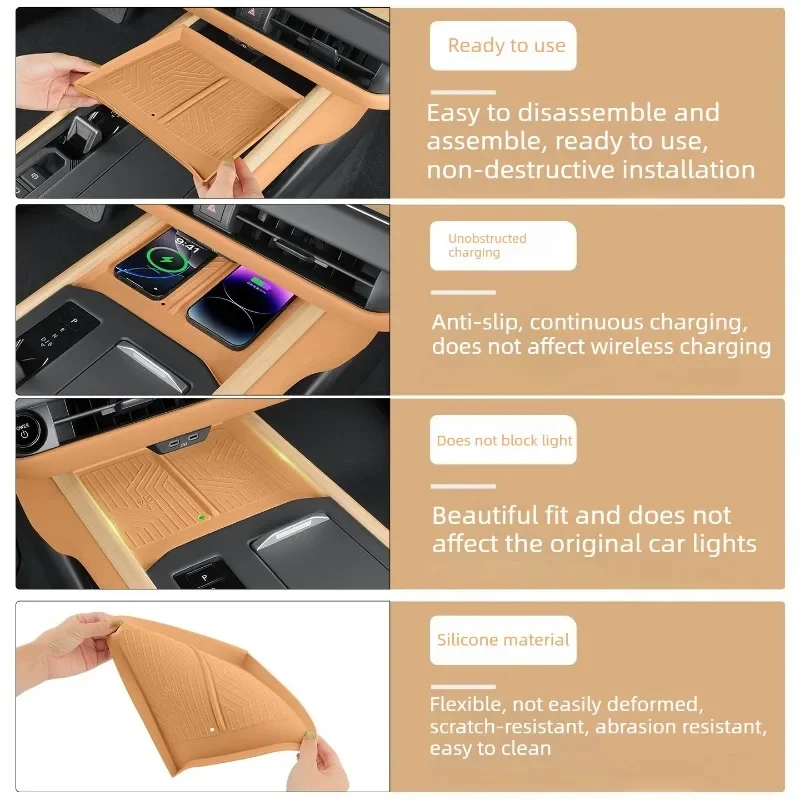Wireless Charging Pad Center Console Anti-Slip Protective Mat Precise Fit Interior Decoration Accessories For Lexus ES300h 2026