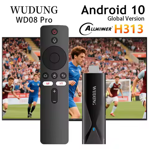WUDUNG WD08PRO TV Box Android 10 MINI TV Stick Allwinner H313 2GB 16GB 2.4G WIFI 4K TV Dongle Set Top Box With BT Voice Remote