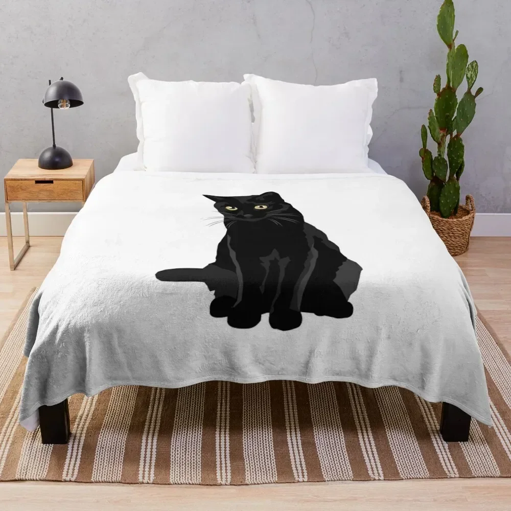 

Black Cat Throw Blanket Thin Bed Blankets