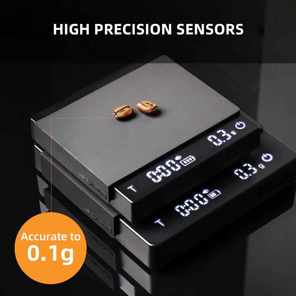 RALCA-Home Accessories Digital Kitchen Coffee Scale High Precision Electronic Scale Cyclic Rechargeable Espresso Indicator