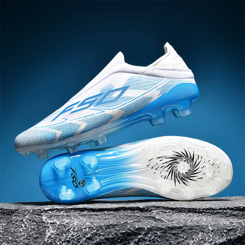 Neue Herren-Fußballschuhe, Gras, für Erwachsene, rutschfeste Fußballschuhe, ultraleicht, für den Innenbereich, rutschfest, für FG-Rasen, Futsal, bequem – Detail 24