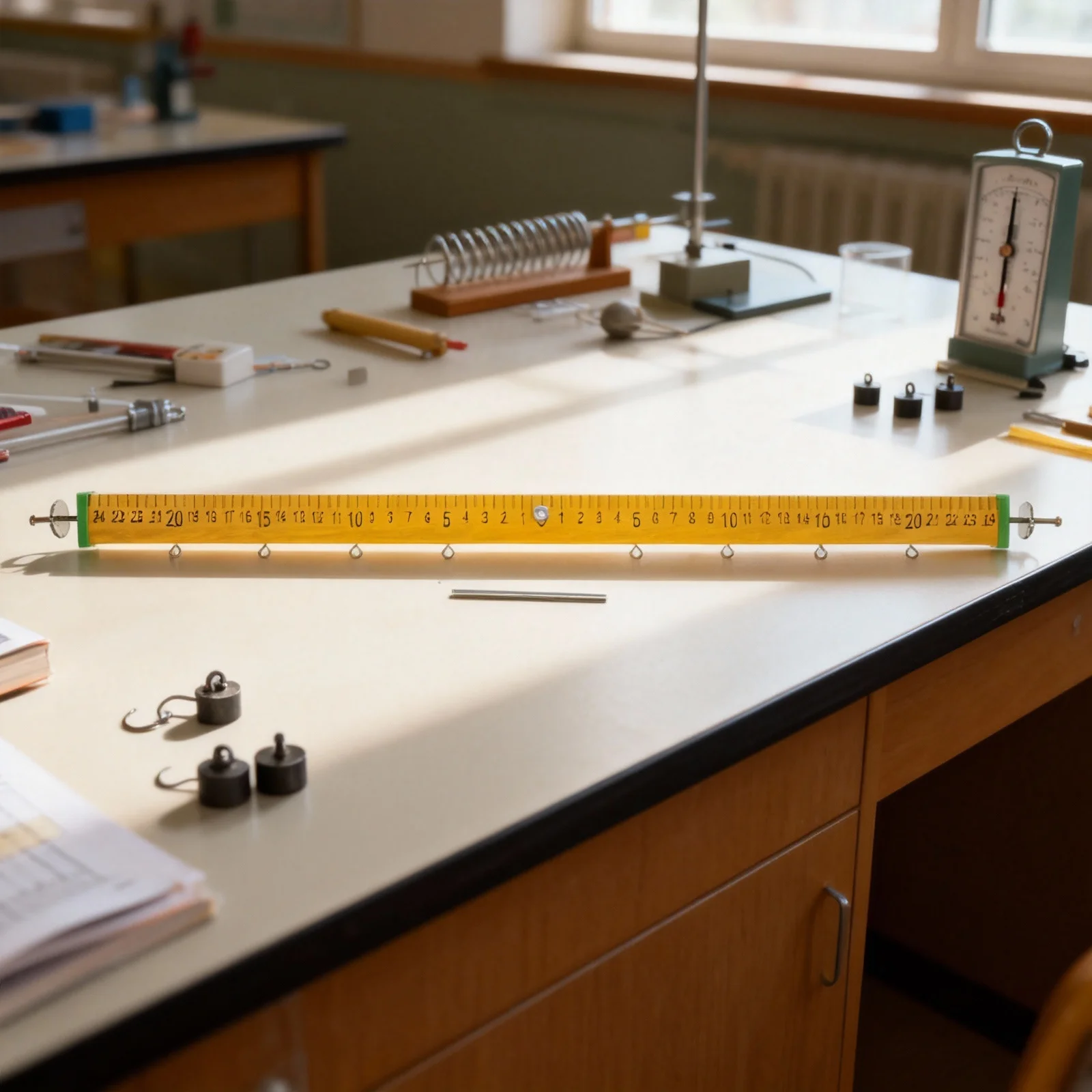 

Wooden Lever Ruler with Hanging Hook for Physics Experiments Balance Measuring Instrument School Science Lab Education Equipment