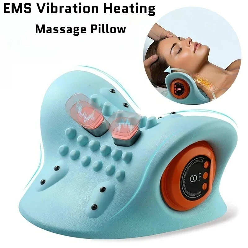 

Electric Ergonomic Neck Cervical Traction Massager Vibration Kneading Massage Head Pillow Home Relax Tool