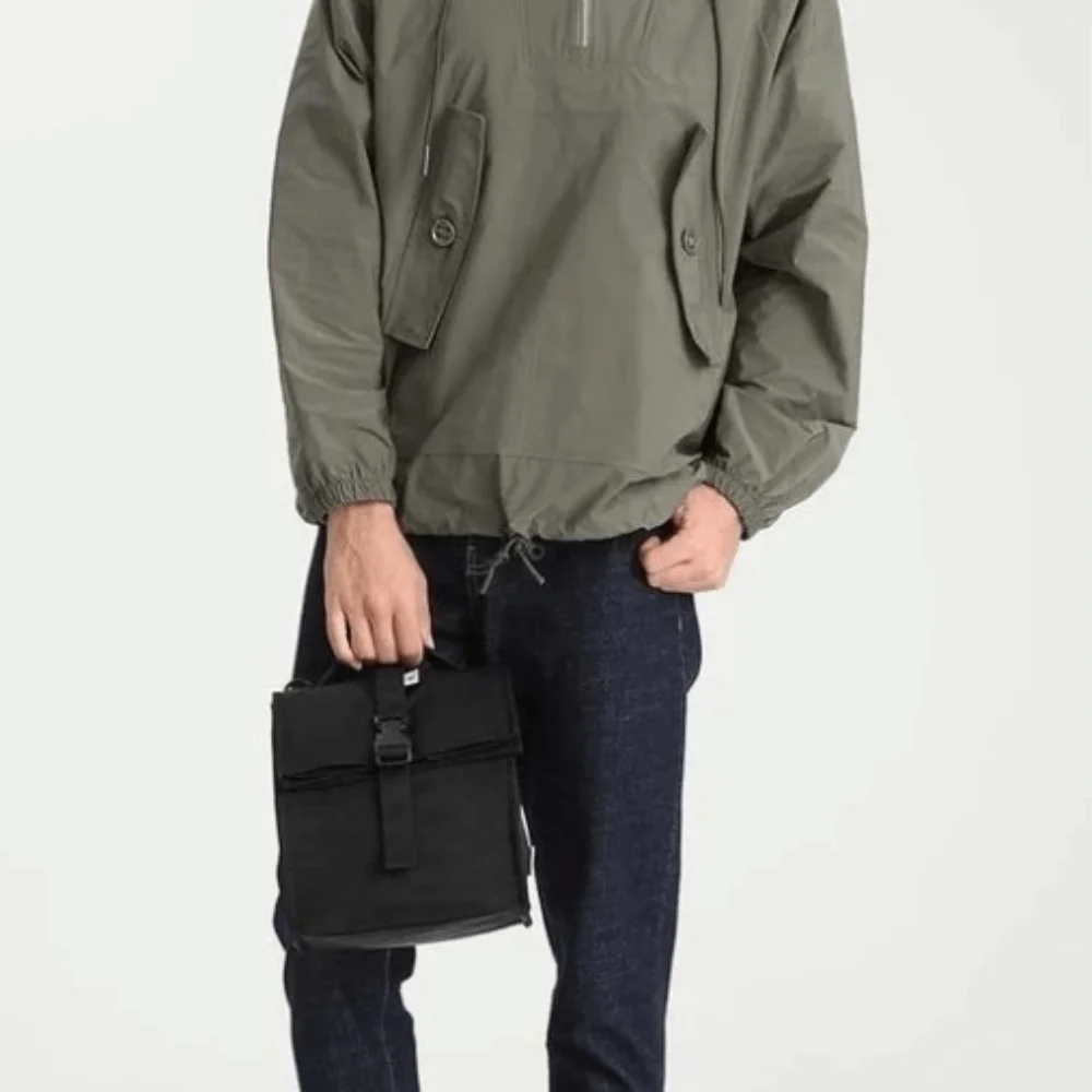 Adjustable Shoulder Strap Insulated Lunch Bag Lightweight Portable Insulated Meal Container Roll Top Shock-resistant