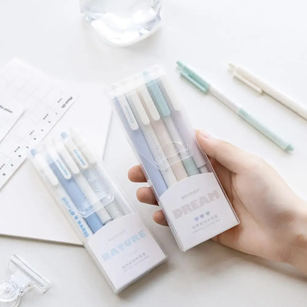 Pressing Gel Pen Set Plastic Fluency In Writing Special For Student Examination Fall-proof Simple Hand Account Pen Press Gel Pen
