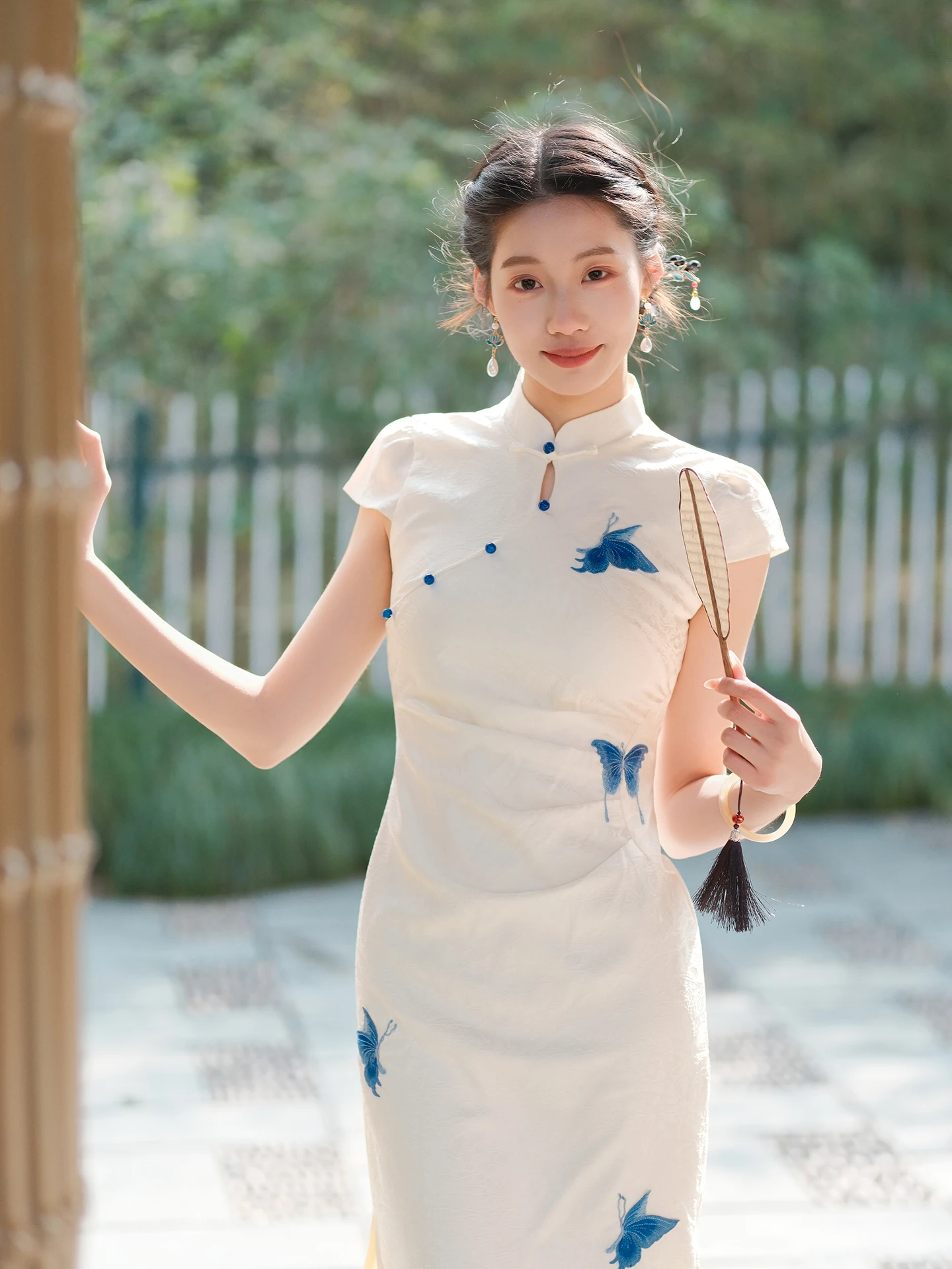 

New Chinese Sle White ort Sve Jiangnan Floing Versatile Daily Wear Travel Ready Summer Retro Republic of C...