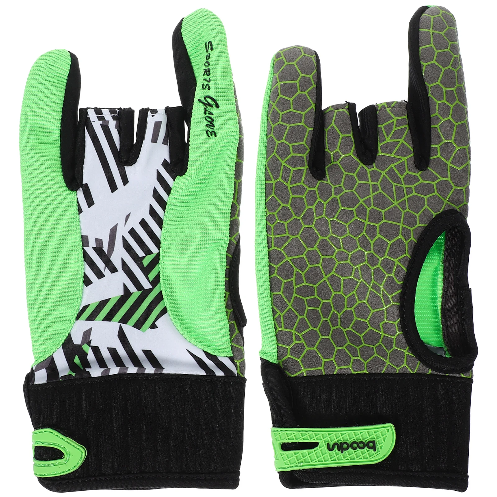 

1 Pair of Silicone Bowling Gloves Professional Anti-slip Elastic Breathable Sports Gloves - Size M (Green)