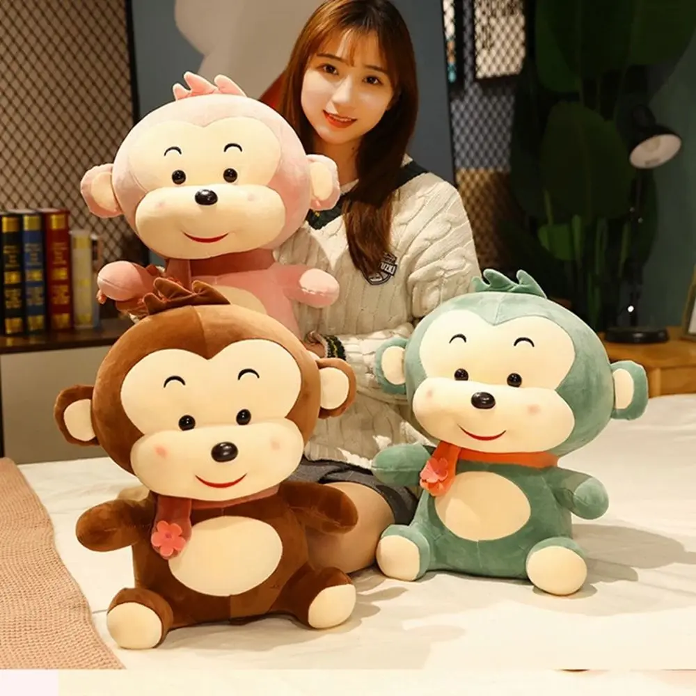 Toy Plush Pillow Sofa Cushion Accompany Toy Cartoon Soft Toy Stuffed Toy Monkey Plush Toy Plush Doll Scarf Monkey Plush Toy