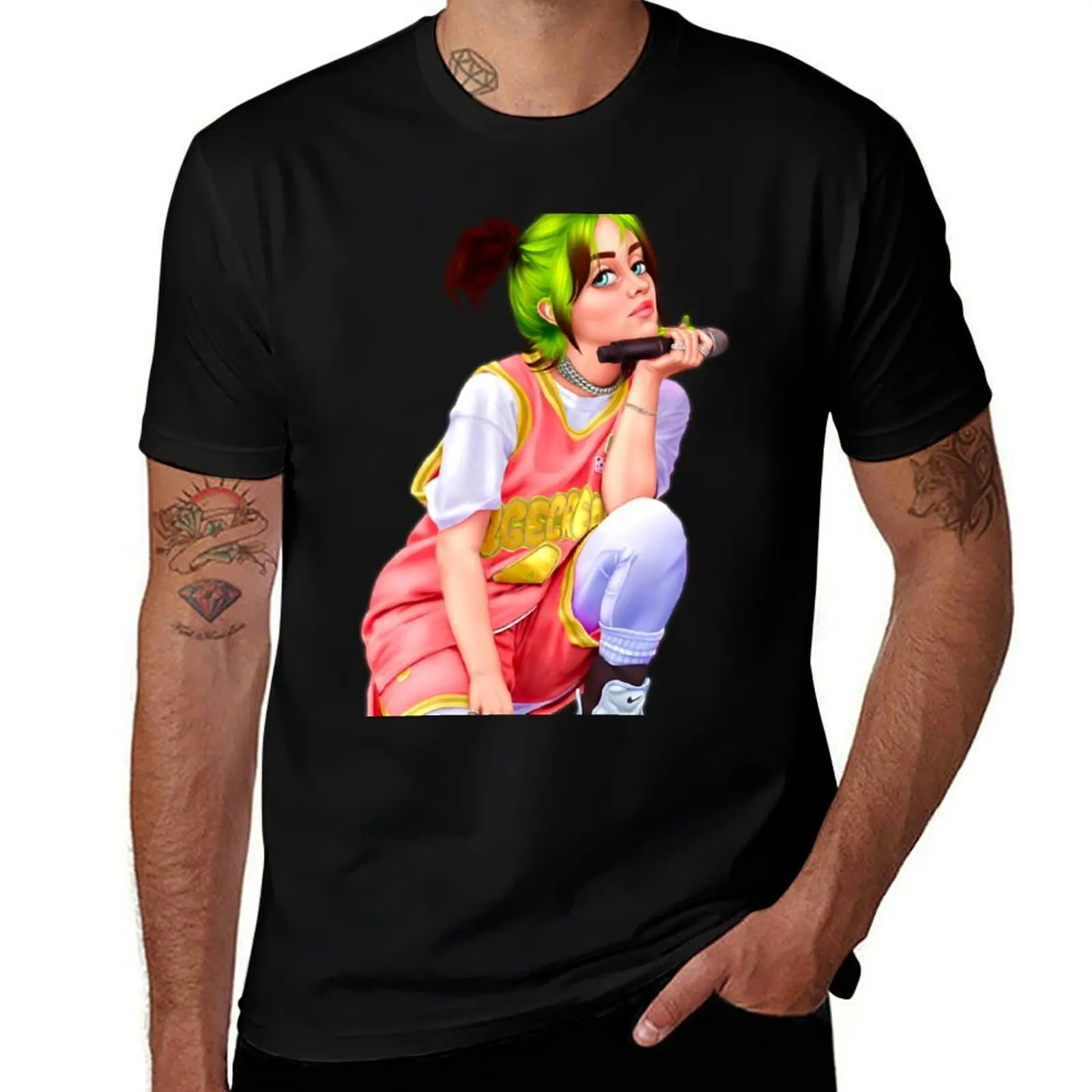 

Singer with green hair T-Shirt t shirt man cotton t shirts for man graphic vintage