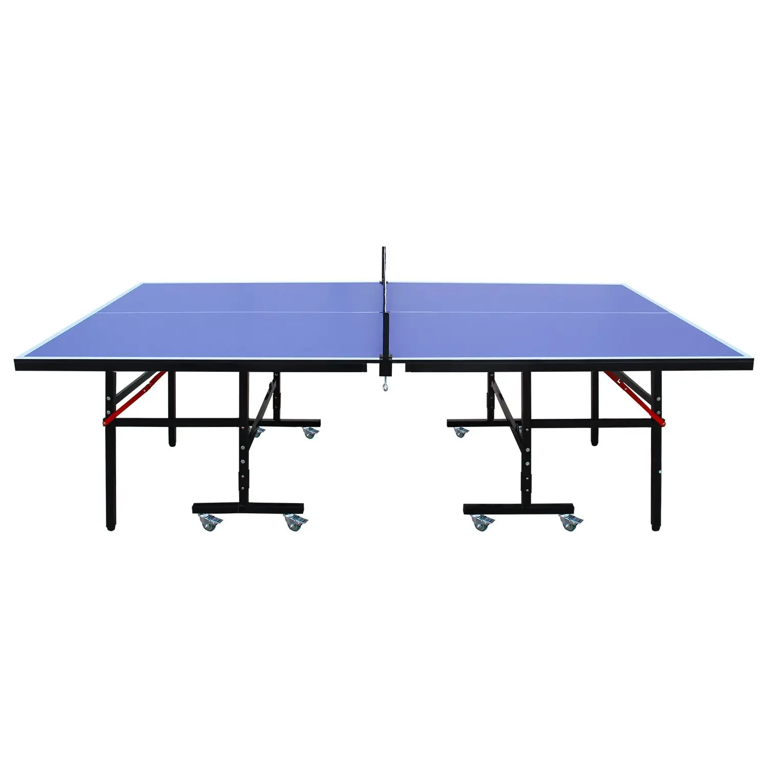 8ft Mid-Size Table Tennis Table Foldable & Portable Ping Pong Table Set for Indoor Games with Net, 2 Table Tennis Paddles and 3