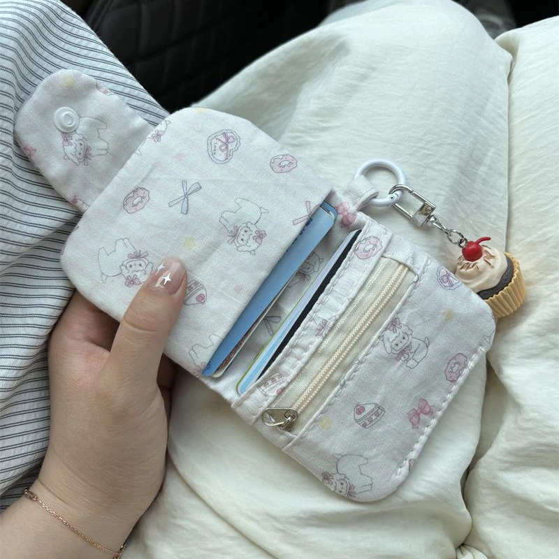 Xiuya New Hello Kitty Womens Wallet Cute Cartoon Small Coin Pretty Purses Fashion Casual Soft Kawaii Ladies Luxury Designer Bags