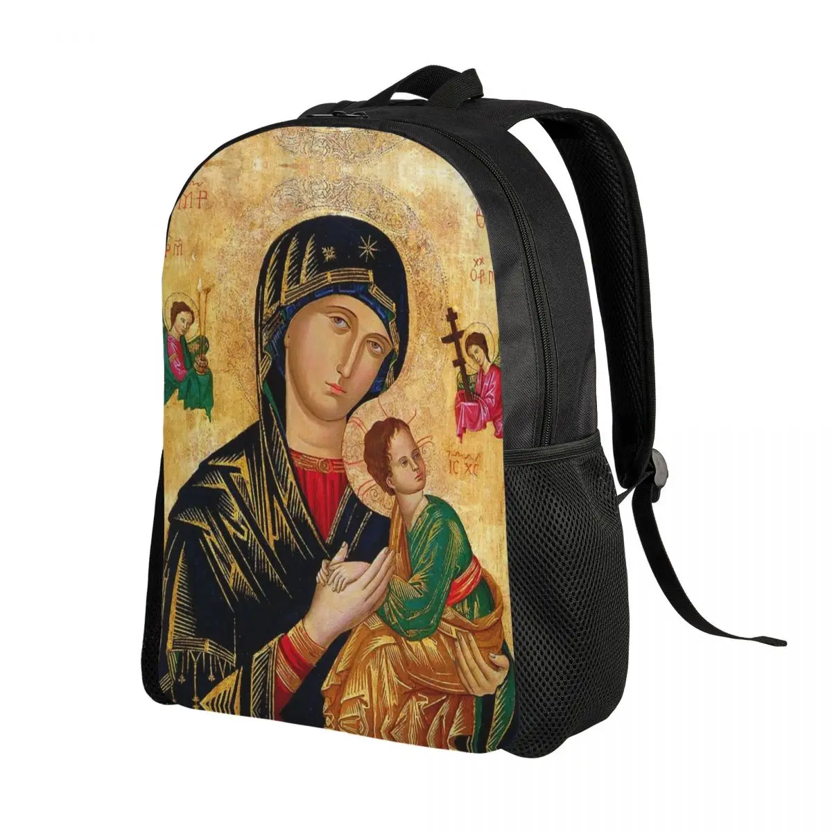 Custom Our Lady Of Perpetual Help Backpacks for Men Women College School Roman Catholic Virgin Mary Bag Printing Bookbags