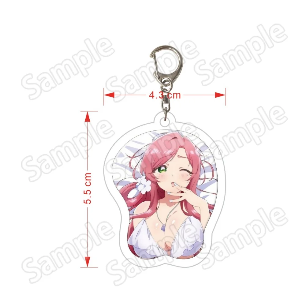 The 100 Girlfriends Hahari Hanazono 6cm Acrylic Keychain Cow Print Bikini Anime Bag Pendant Accessories