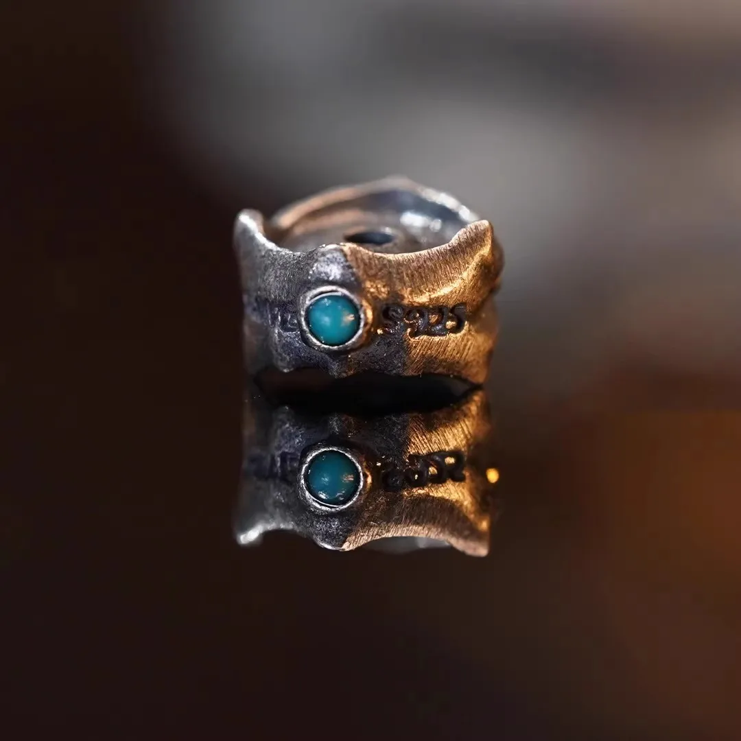 Chinese Style Lucky Evil Warding Tibetan Silver Fangs Spacer Bead Clip Ring Retro Blessing Amulet For Diy Wenwan Bracelet Jewelr