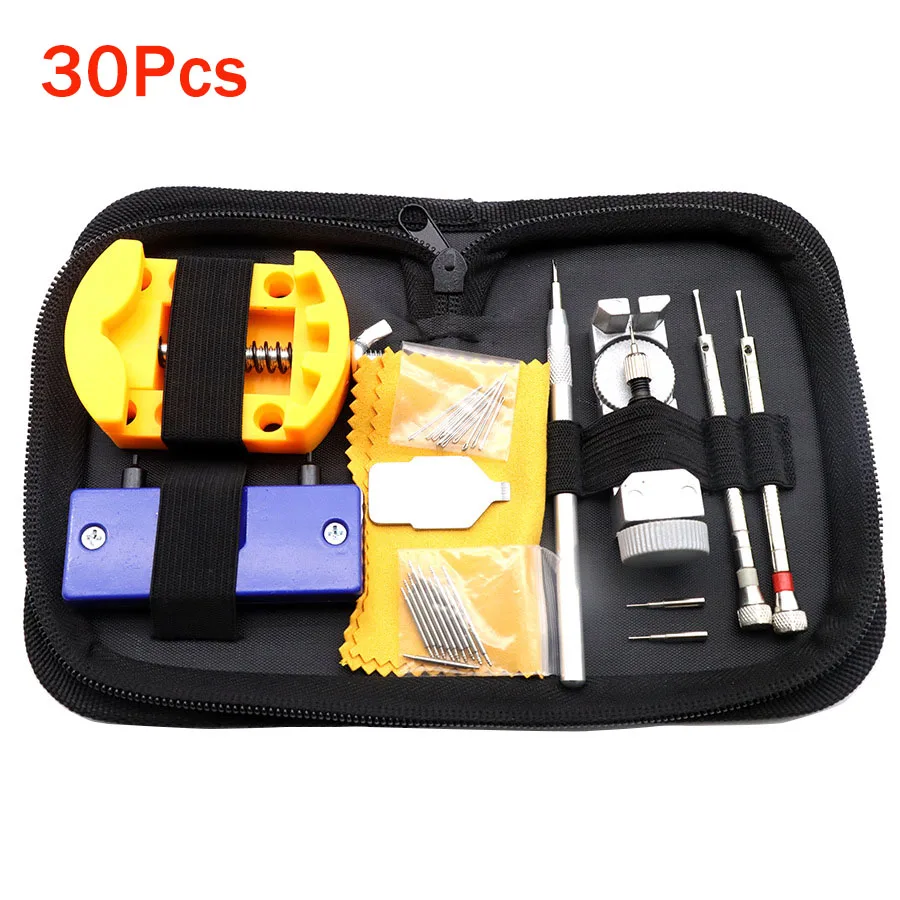 30 шт., набор инструментов для часов, профессиональный инструмент для часовщика, набор инструментов для ремонта часов, открытая крышка для часов, открывалка для корпуса, набор отверток, наборы инструментов