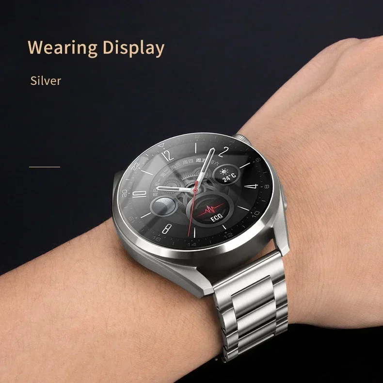 Luxury Titanium Strap Band for Huawei Watch GT2/3 Pro 22mm Universal Metal Strap for Samsung Galaxy Watch 46mm/ 3 45mm Gear S3