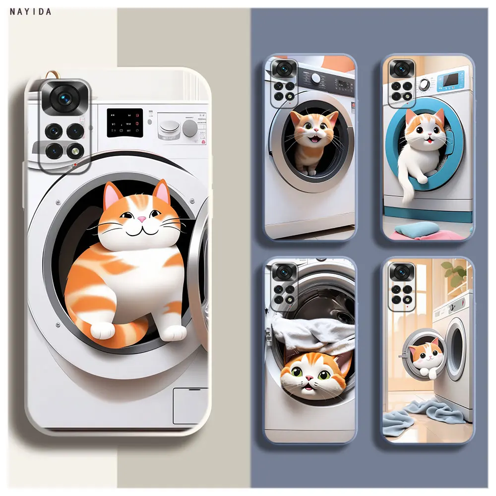 Soft Silicone Phone Case For Xiaomi Redmi Note 12 11 12S Pro Plus 12c 11a 4G 5G Original Cover The kitten extends its head