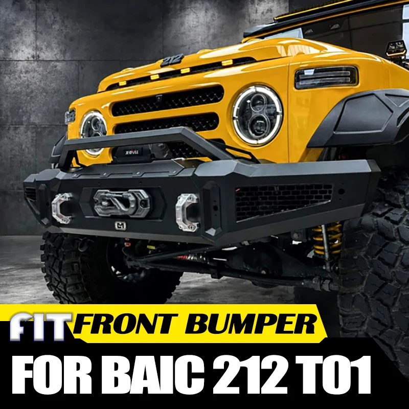 Car Front Bumper Fit for BAIC 212 T01 2024 2025 2026 Modified Car Knight Kit Off-road Front Competitive Iron Bar Accessories