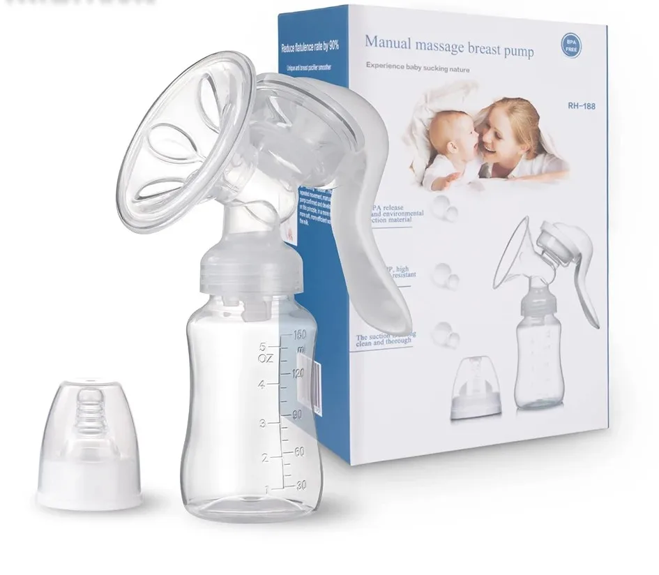 Extractor de leche Manual, bomba de alimentación de leche de succión para posparto, sin BPA, suministros de lactancia, ayuda para chupar la botella de leche