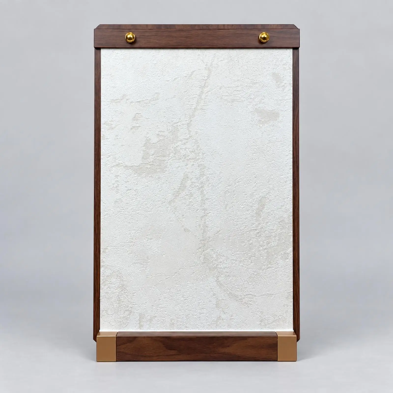 Rectangular Nail Art Display Board with Walnut Wood-Grain Frame Stable for Salon Owners, Manicure Studios, Client Consultations