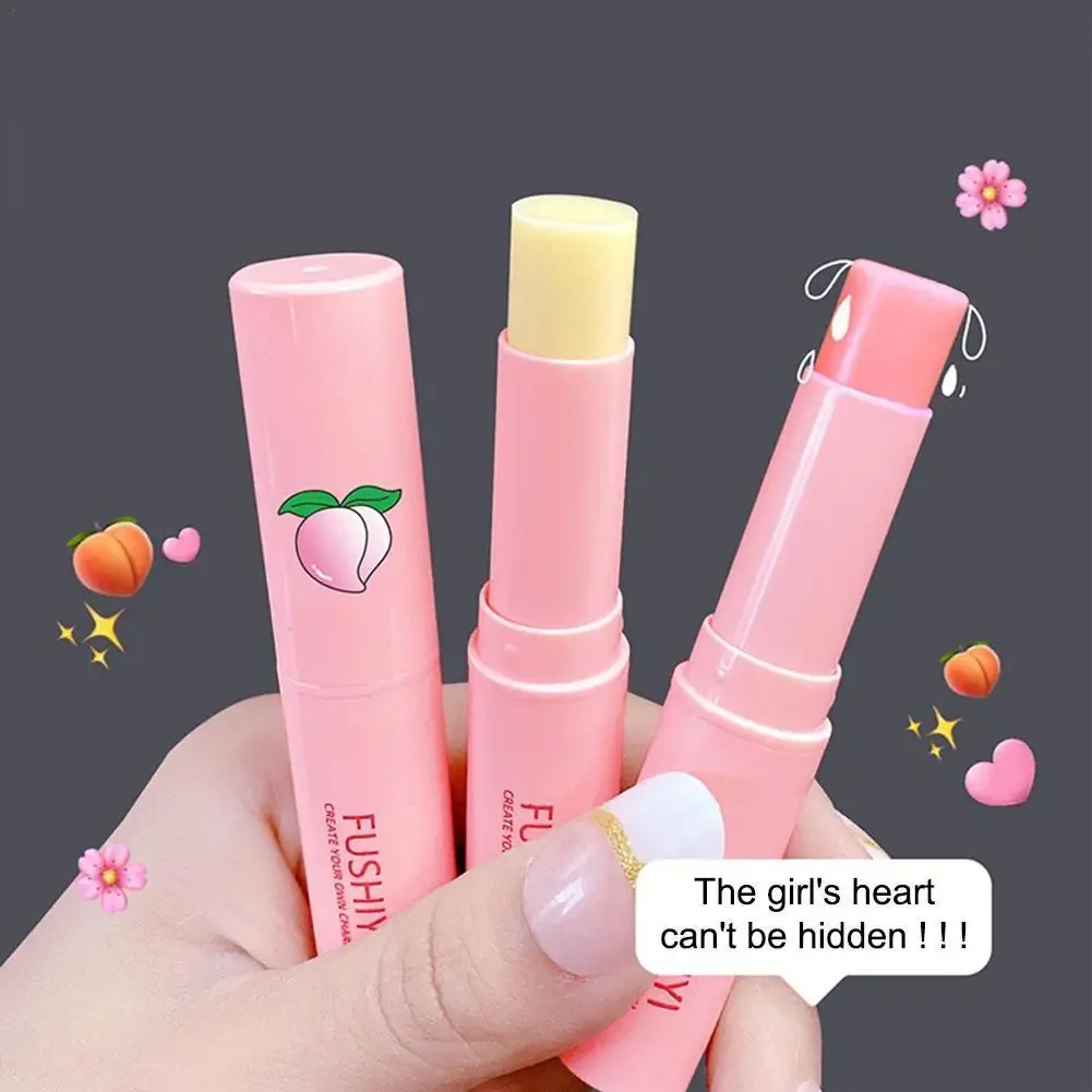 Peach Lip Balm Colorless Long-lasting Moisturizing Lipstick Temperature Change Color Lipgloss Anti-drying Hydration Lip Care