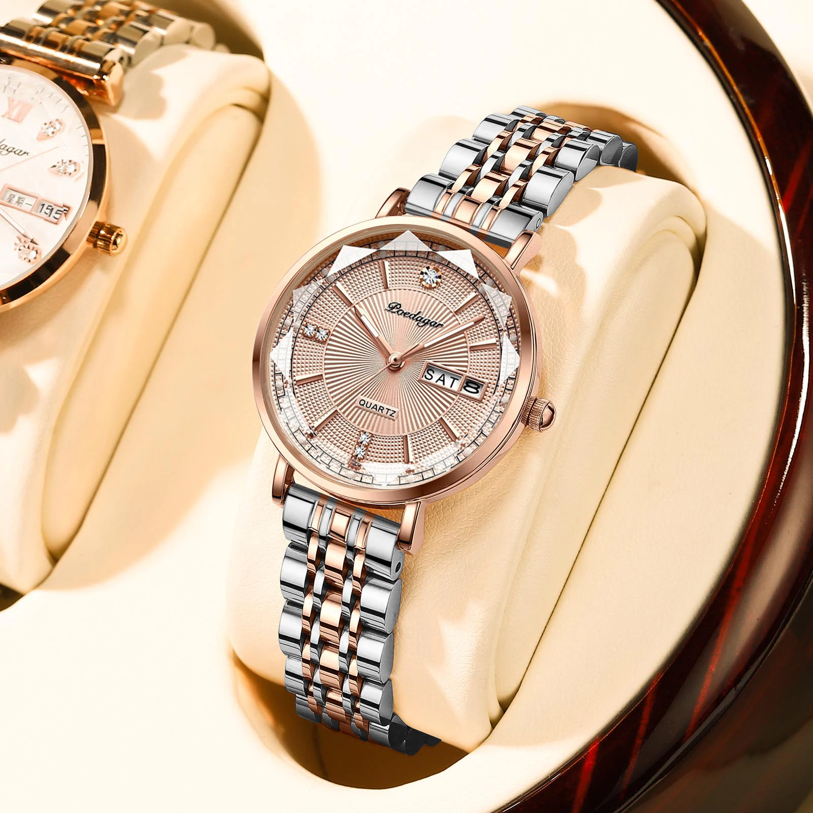 POEDAGAR Top Luxury Brand Woman Watch Waterproof Date Week Elegant Ladies Wristwatch High Quality Fashion Quartz Women's Watches