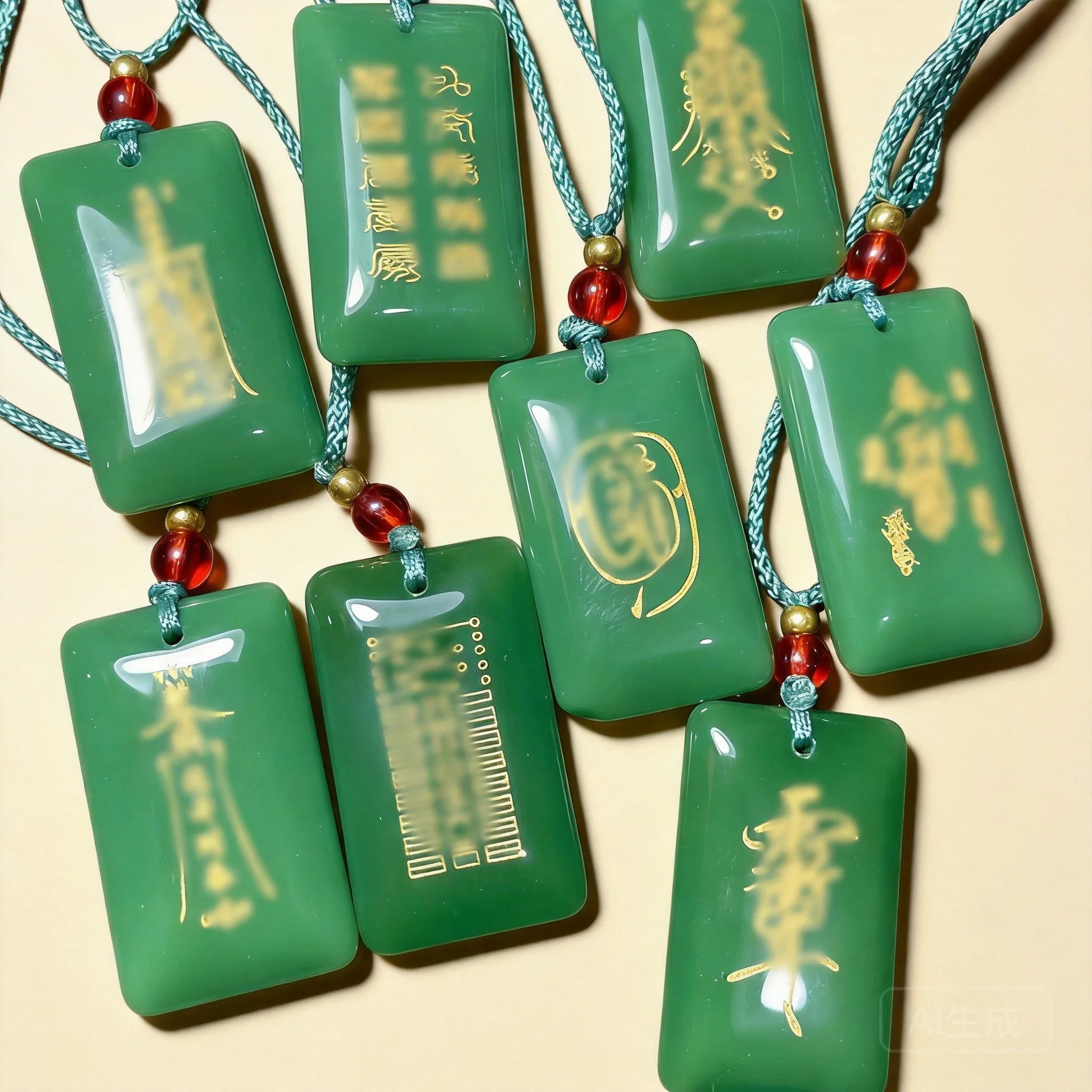 

Chinese Style Imitation Jasper Taoist Jade Pendant Necklace Lucky Blessing Wealth Good Luck Health Peace Relationship Study Prom