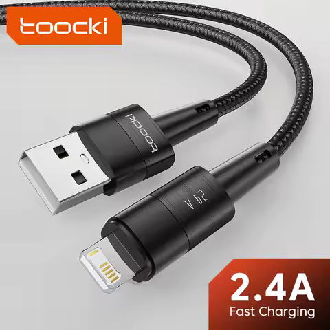 Toocki USB Cable For iPhone 14 13 12 Pro Max X XR Xs SE 7 8 Plus iPad 2.4A Fast Charging Cord For USB A To Lighting Wire Cable