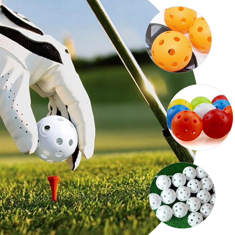 50 Pcs Batting Practice Balls Golf Training Golfs for Golfing Colored Plastic Supplies