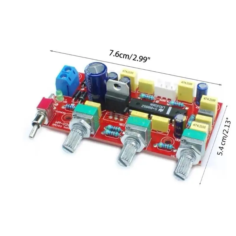 لوحة مضخم الصوت F62C HiFi مع لوحة نغمة Preamp LM1036 مع مقياس الجهد القابل للتمديد لمكبر صوت المسرح المنزلي في متجر DIY #6